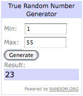 Random.org generator for the Peace Symbol Clock