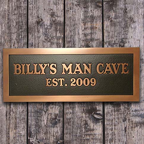 Copper finished Man Cave Sign