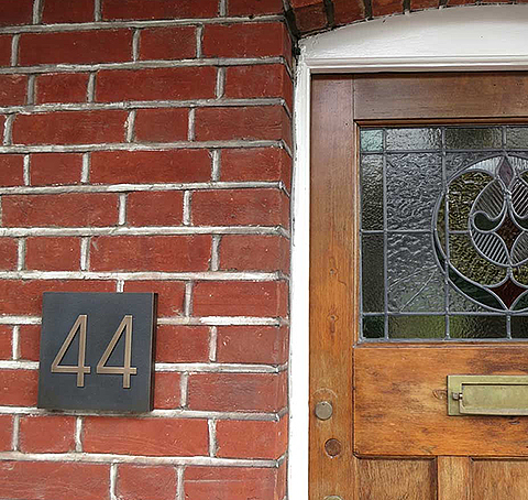 Address Number Plaque easily surface installed on brick